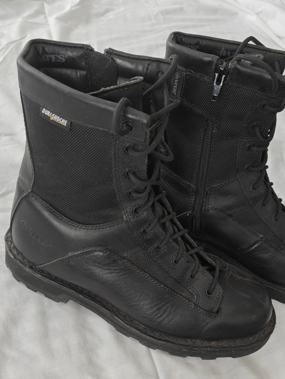 Bates Black Men's Tactical Lace-Up Boots with Side Zipper